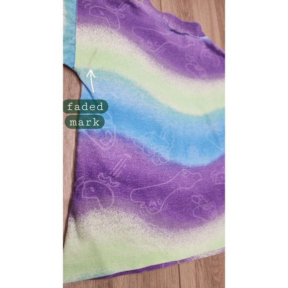 Vintage 1991 Super Mario Land TShirt‎ Kids Approx Size S 5/6 Gameboy 90s Tie Dye - Picture 8 of 9